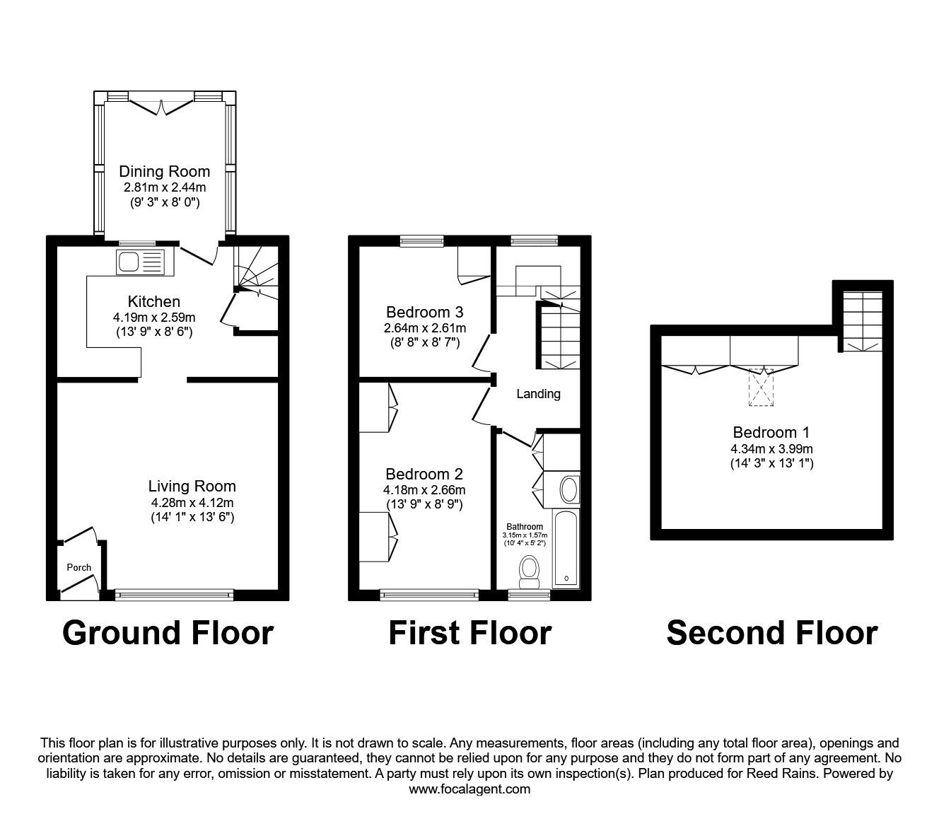 Floorplan of 2 bedroom Mid Terrace House for sale, Church Street, Heptonstall, Hebden Bridge, HX7