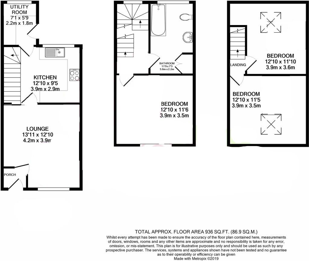 Floorplan of 3 bedroom Mid Terrace House for sale, Commercial Street, Todmorden, OL14