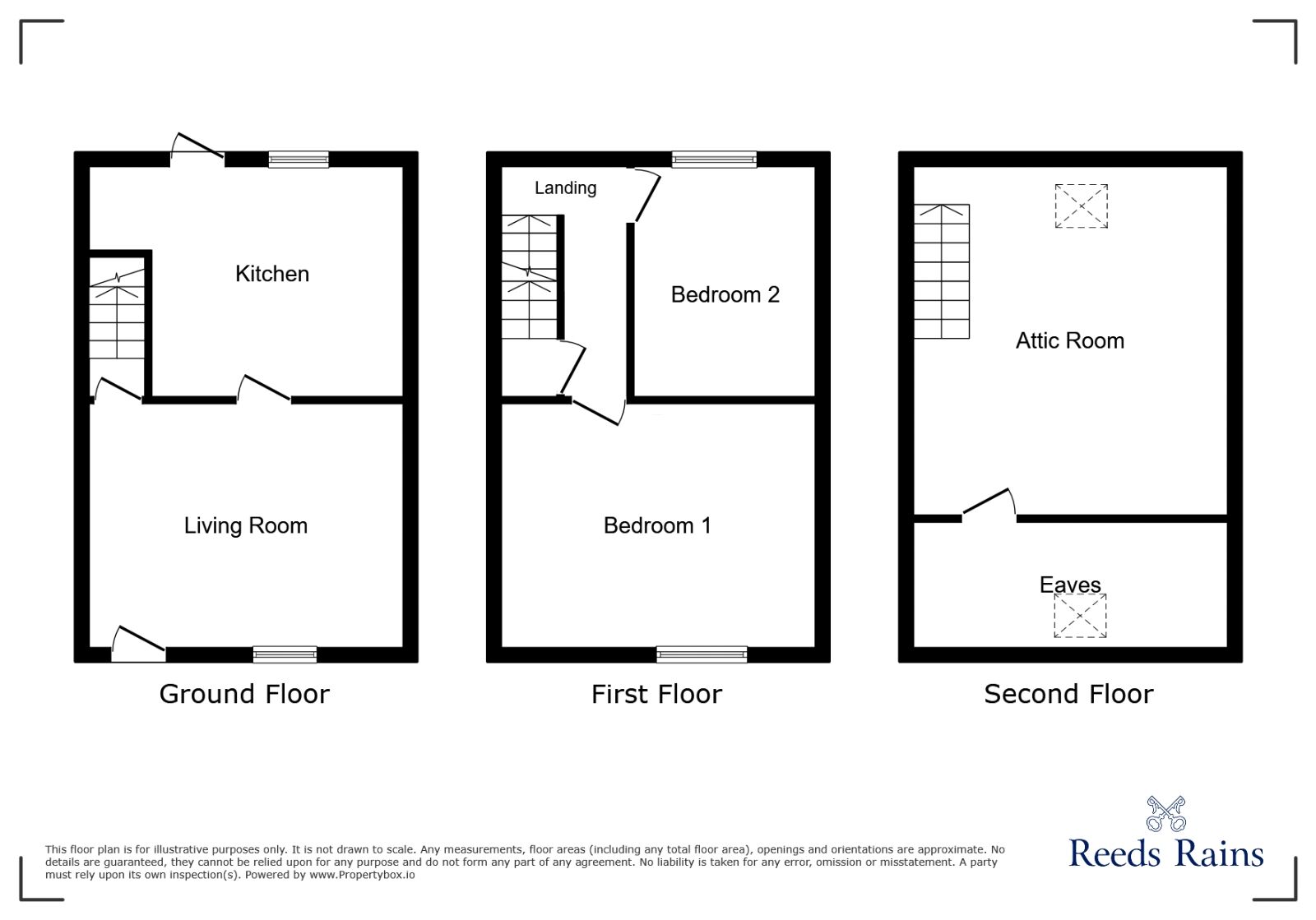 Floorplan of 3 bedroom Mid Terrace House for sale, Beaumont View, Hebden Bridge, West Yorkshire, HX7
