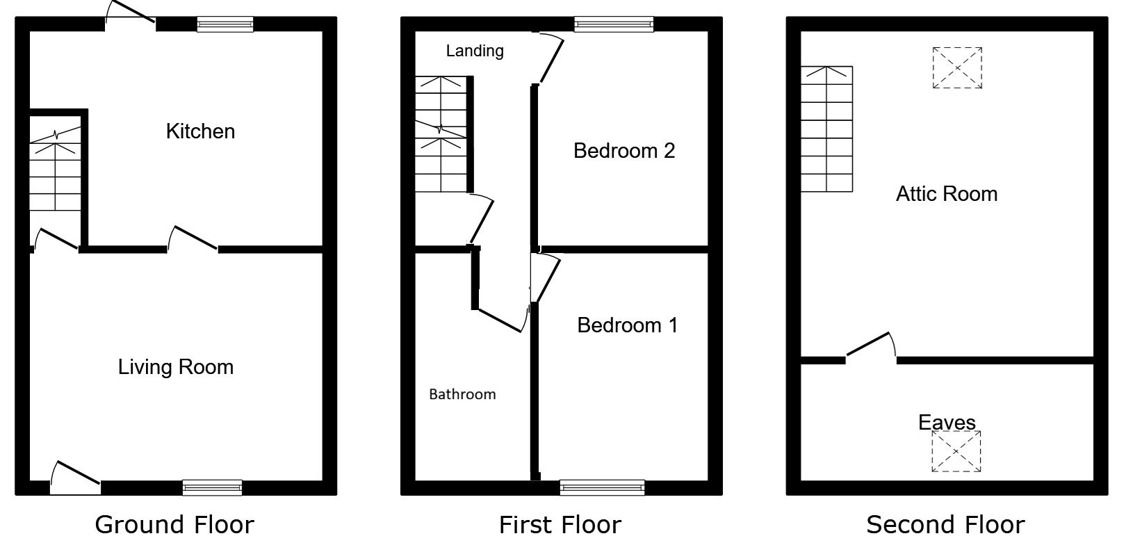 Floorplan of 3 bedroom Mid Terrace House for sale, Beaumont View, Hebden Bridge, West Yorkshire, HX7