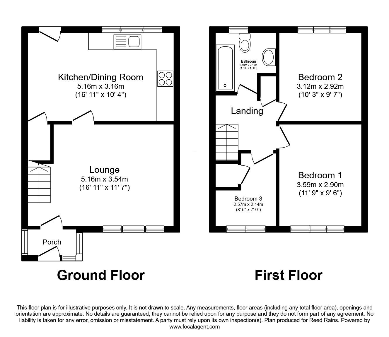 Floorplan of 3 bedroom Semi Detached House for sale, Spring Grove, Hebden Bridge, HX7