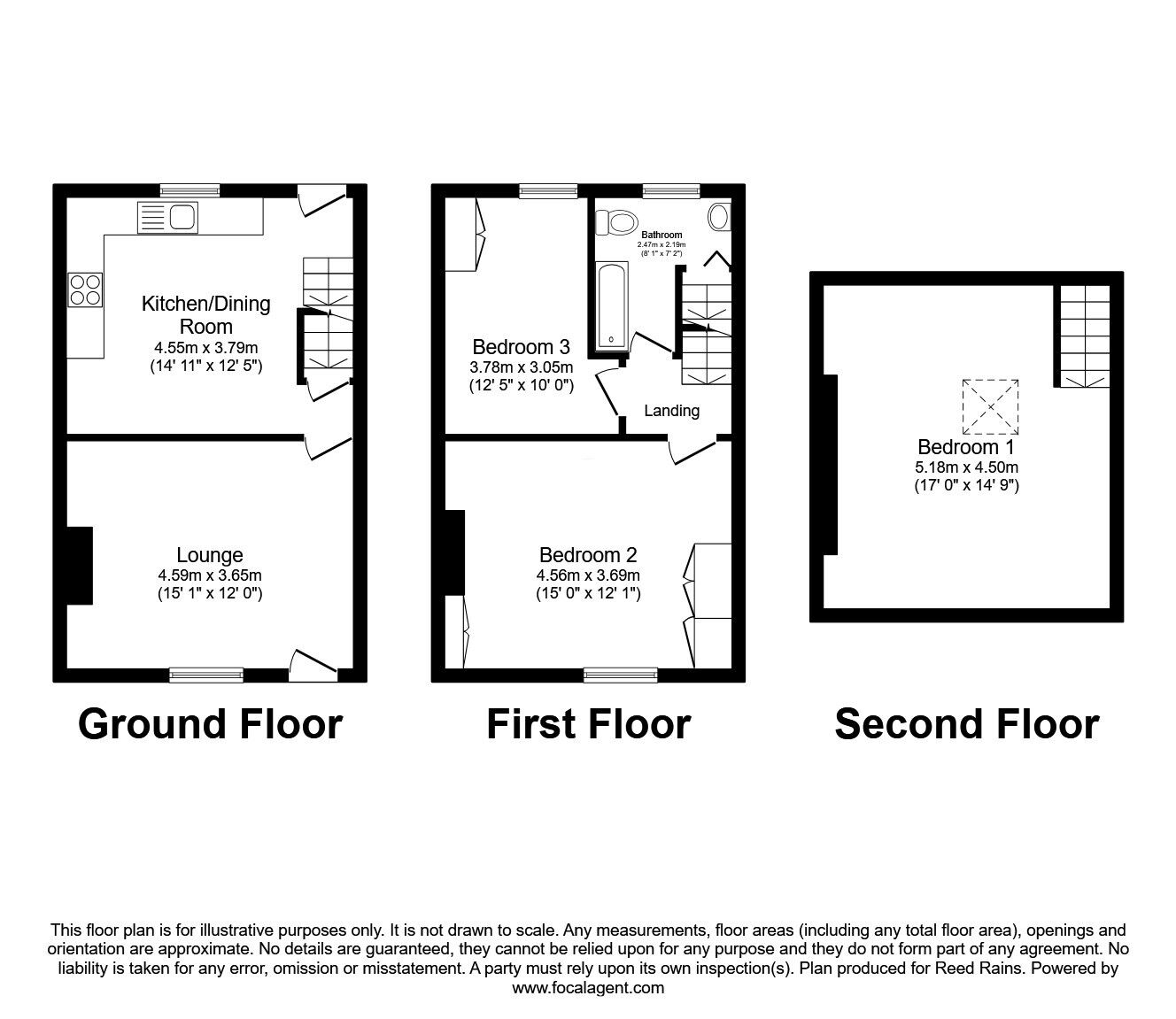 Floorplan of 2 bedroom Mid Terrace House for sale, Rochdale Road, Walsden, OL14