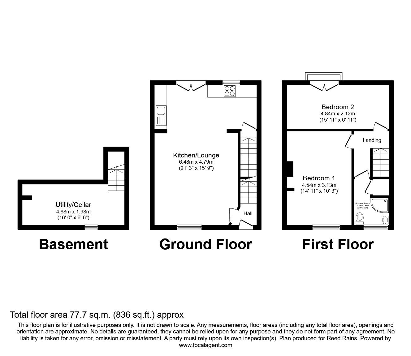 Floorplan of 2 bedroom Mid Terrace House for sale, Victoria Buildings, Cragg Vale, West Yorkshire, HX7