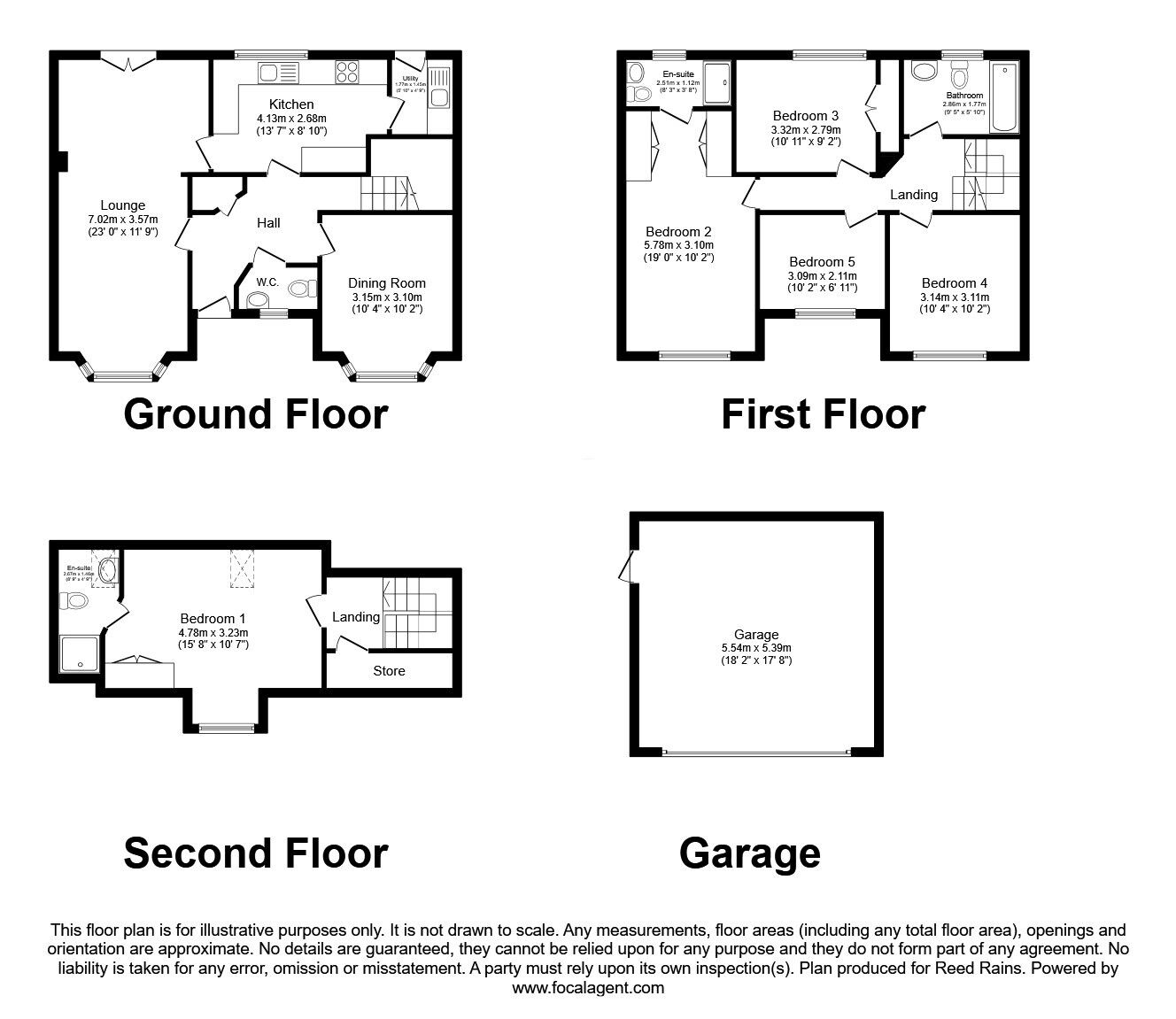 Floorplan of 5 bedroom Detached House for sale, Rossendale View, Todmorden, West Yorkshire, OL14