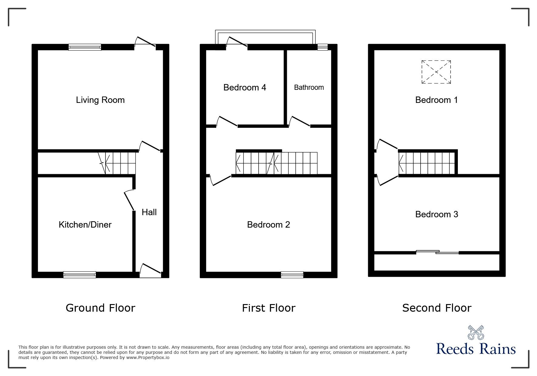 Floorplan of 4 bedroom Mid Terrace House for sale, New Road, Mytholmroyd, Hebden Bridge, HX7