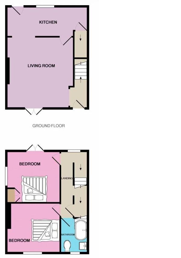 Floorplan of 2 bedroom Mid Terrace House for sale, Belle Vue Terrace, Luddendenfoot, West Yorkshire, HX2