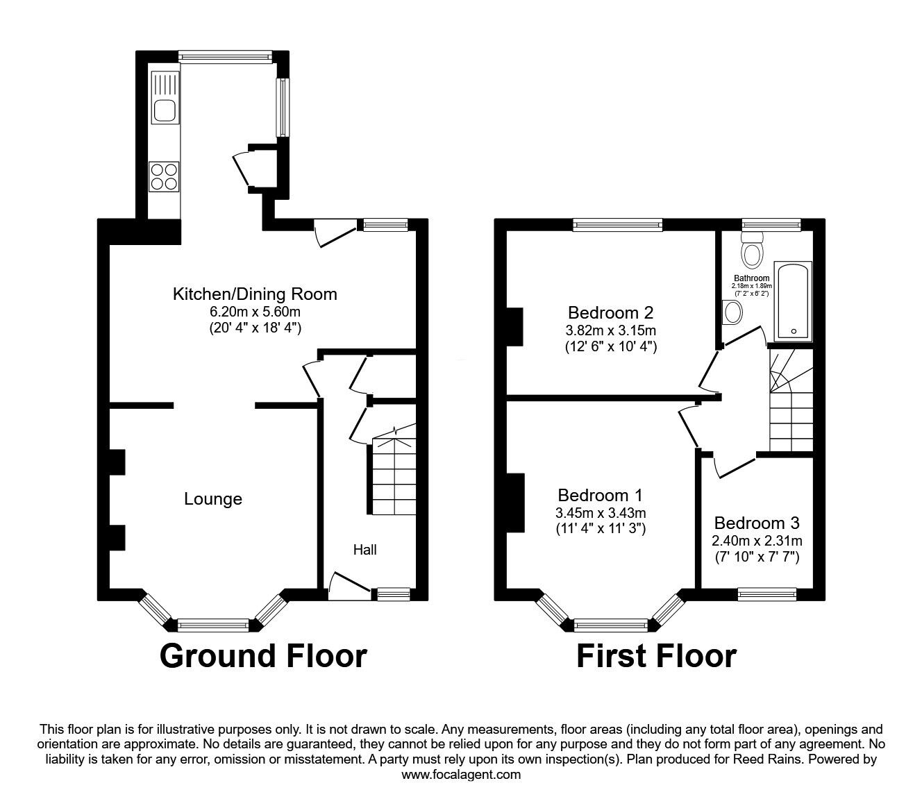 Floorplan of 3 bedroom Mid Terrace House for sale, Erringden Road, Mytholmroyd, Halifax, HX7
