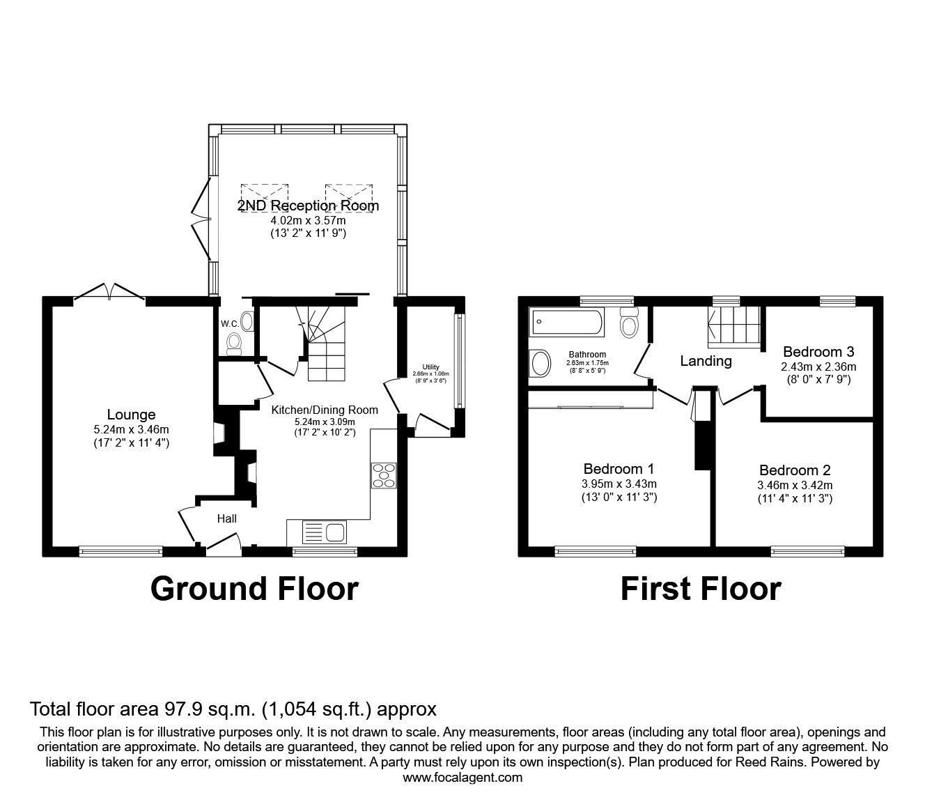 Floorplan of 3 bedroom End Terrace House for sale, West View, Hebden Bridge, West Yorkshire, HX7