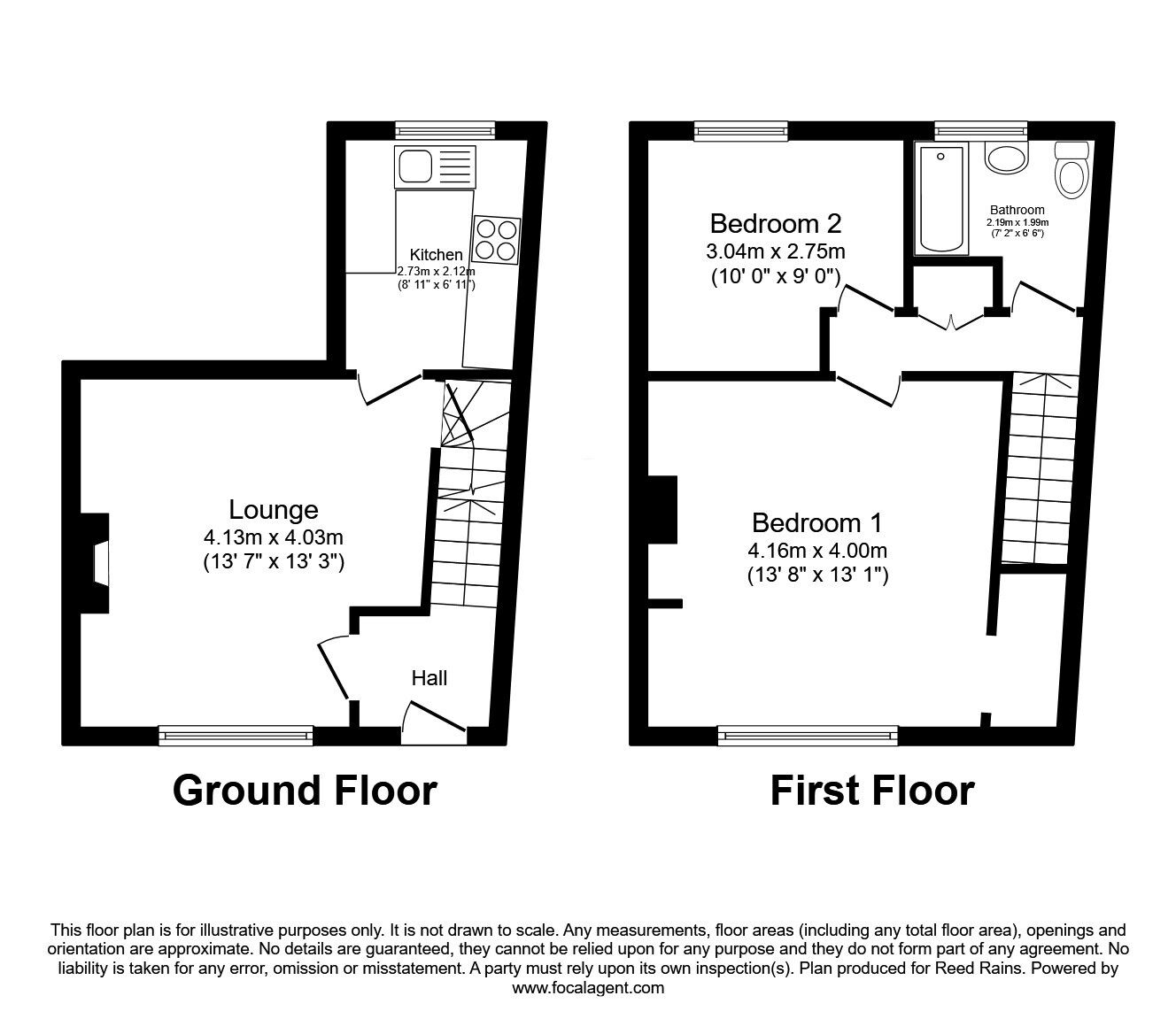 Floorplan of 2 bedroom Mid Terrace House for sale, Booth Hill, Halifax, HX2