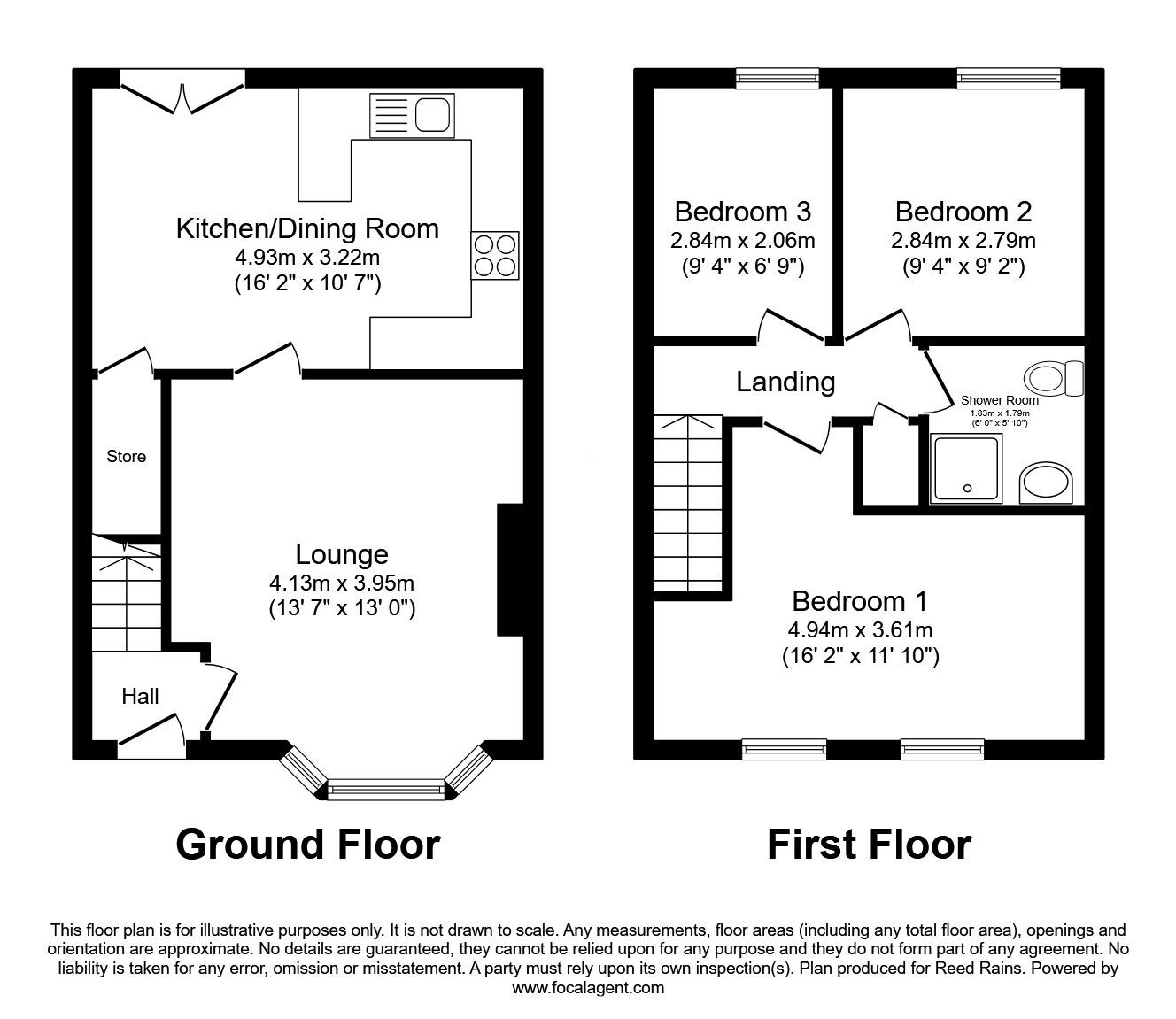 Floorplan of 3 bedroom Semi Detached House for sale, Old Mill Ridge, Wadsworth, Hebden Bridge, HX7