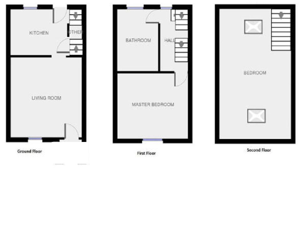 Floorplan of 2 bedroom Mid Terrace House for sale, Holme Terrace, Mytholmroyd, Hebden Bridge, HX7