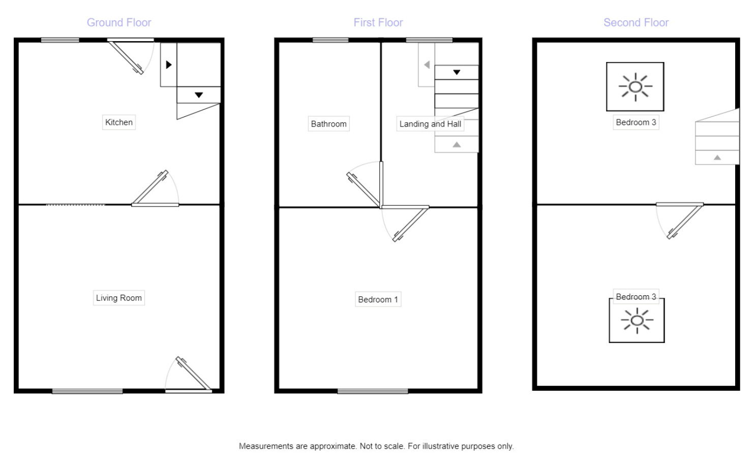 Floorplan of 3 bedroom Mid Terrace House to rent, Merrybents Street, Todmorden, West Yorkshire, OL14