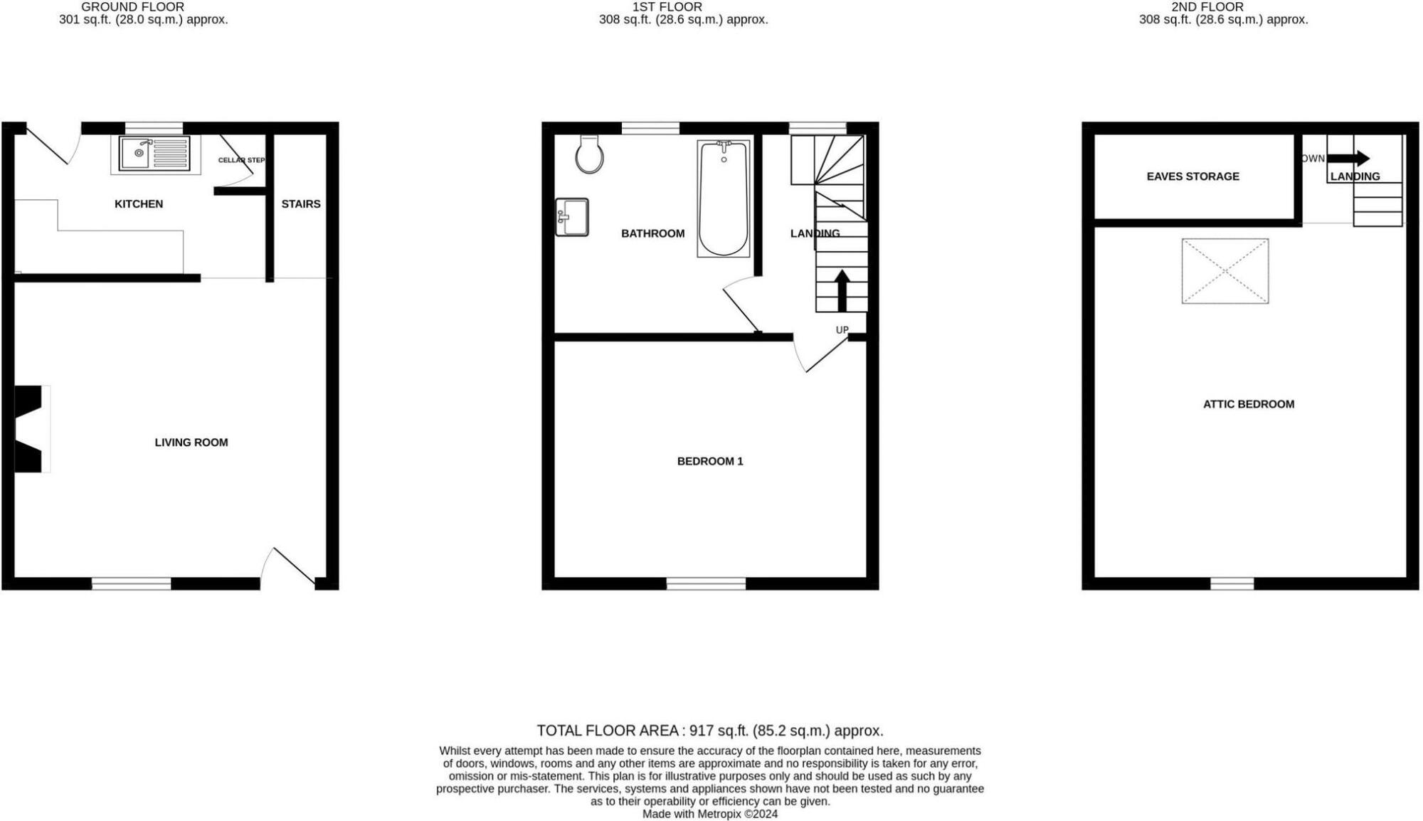 Floorplan of 2 bedroom Mid Terrace House for sale, Adelaide Street, Todmorden, OL14