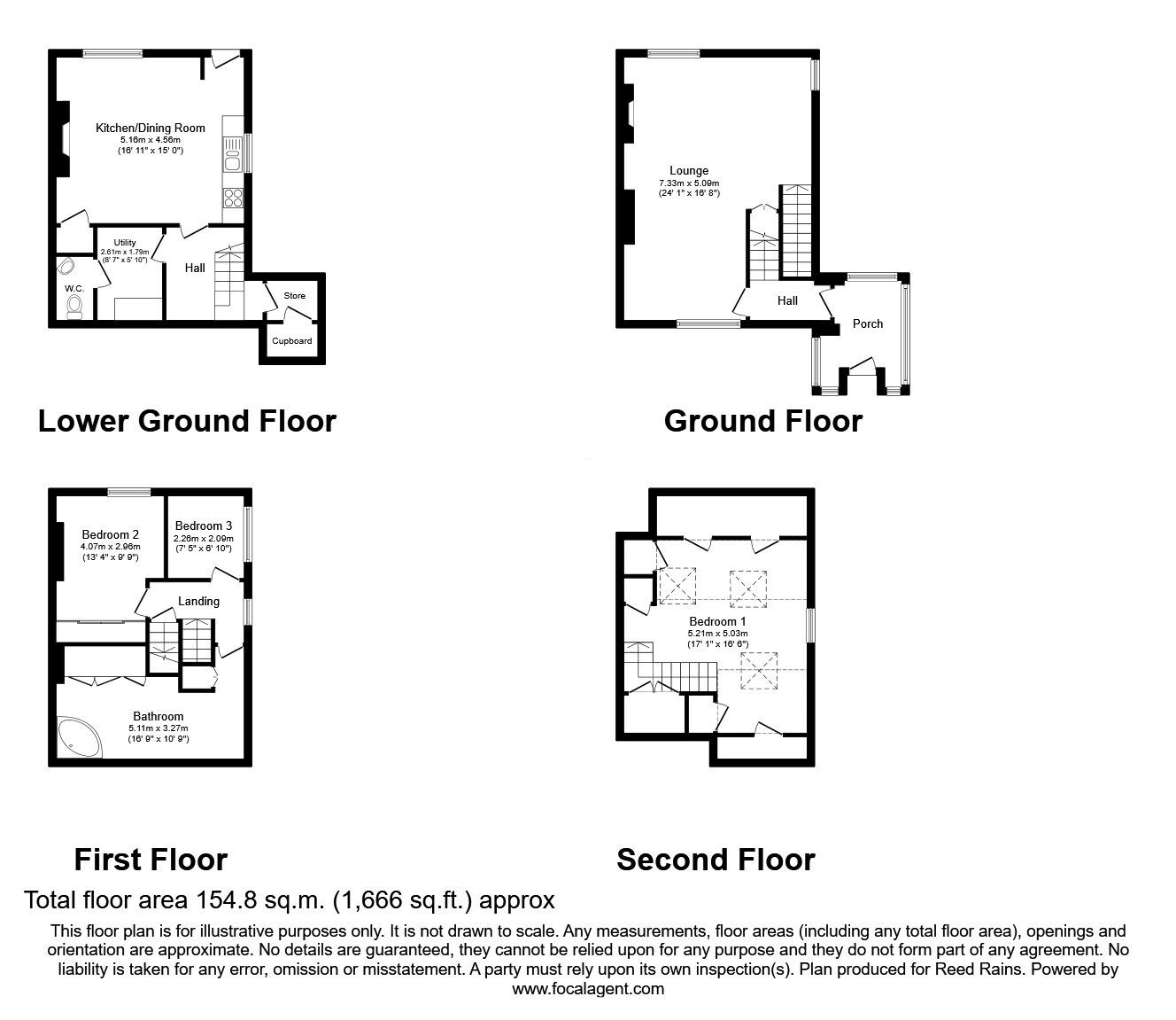 Floorplan of 3 bedroom End Terrace House for sale, Green Bank, Hebden Bridge, West Yorkshire, HX7