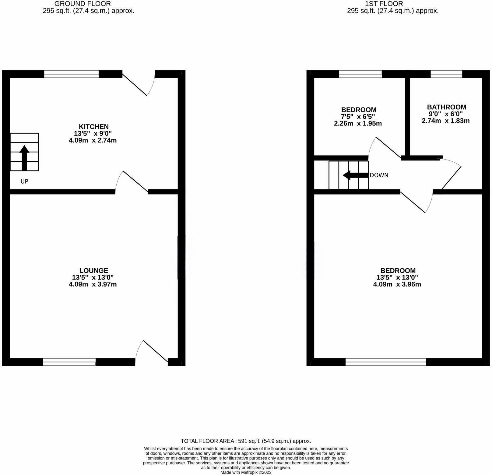 Floorplan of 2 bedroom Mid Terrace House for sale, Ramsden Wood Road, Todmorden, West Yorkshire, OL14