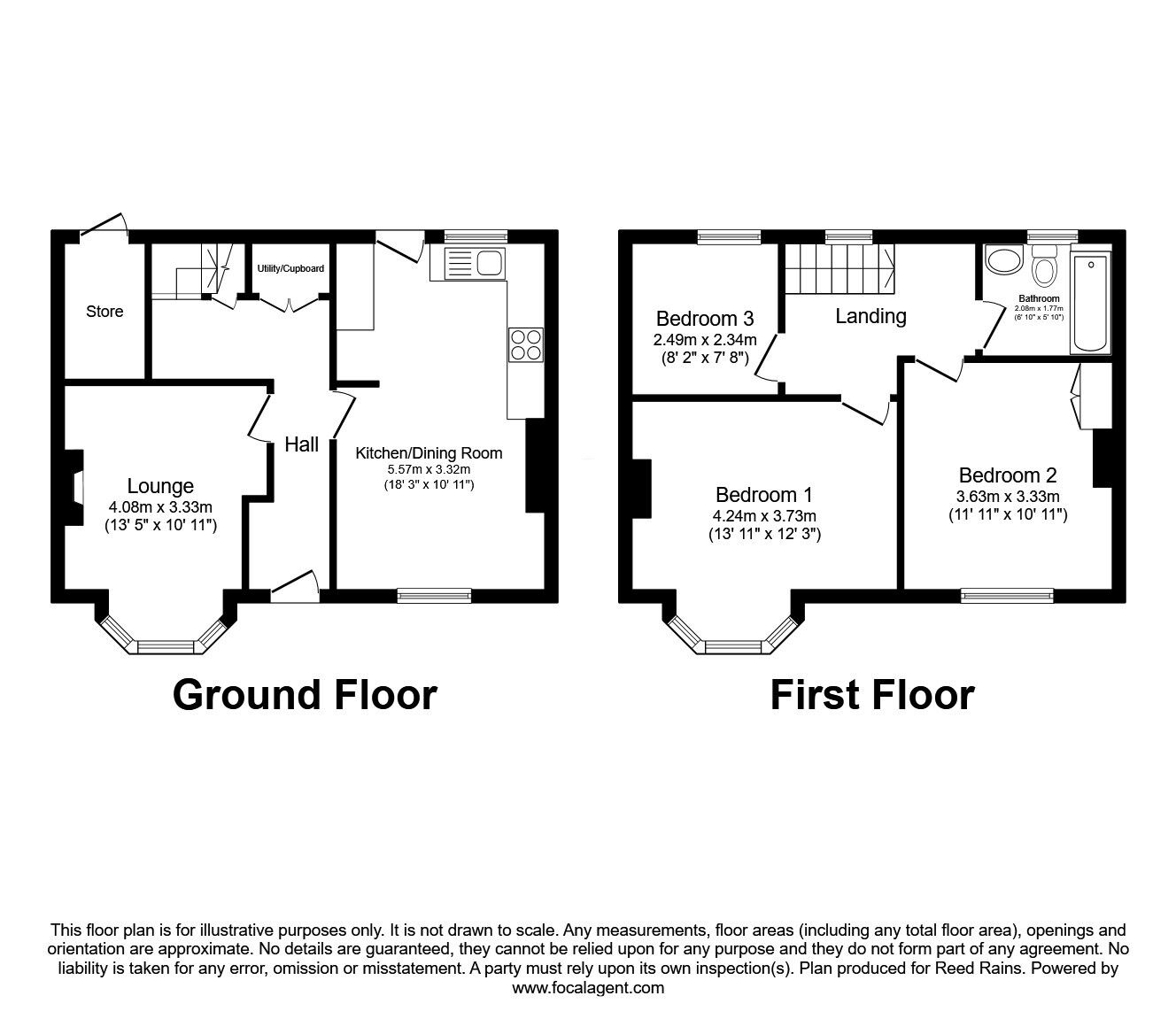Floorplan of 3 bedroom Mid Terrace House for sale, Melbourne Street, Hebden Bridge, HX7