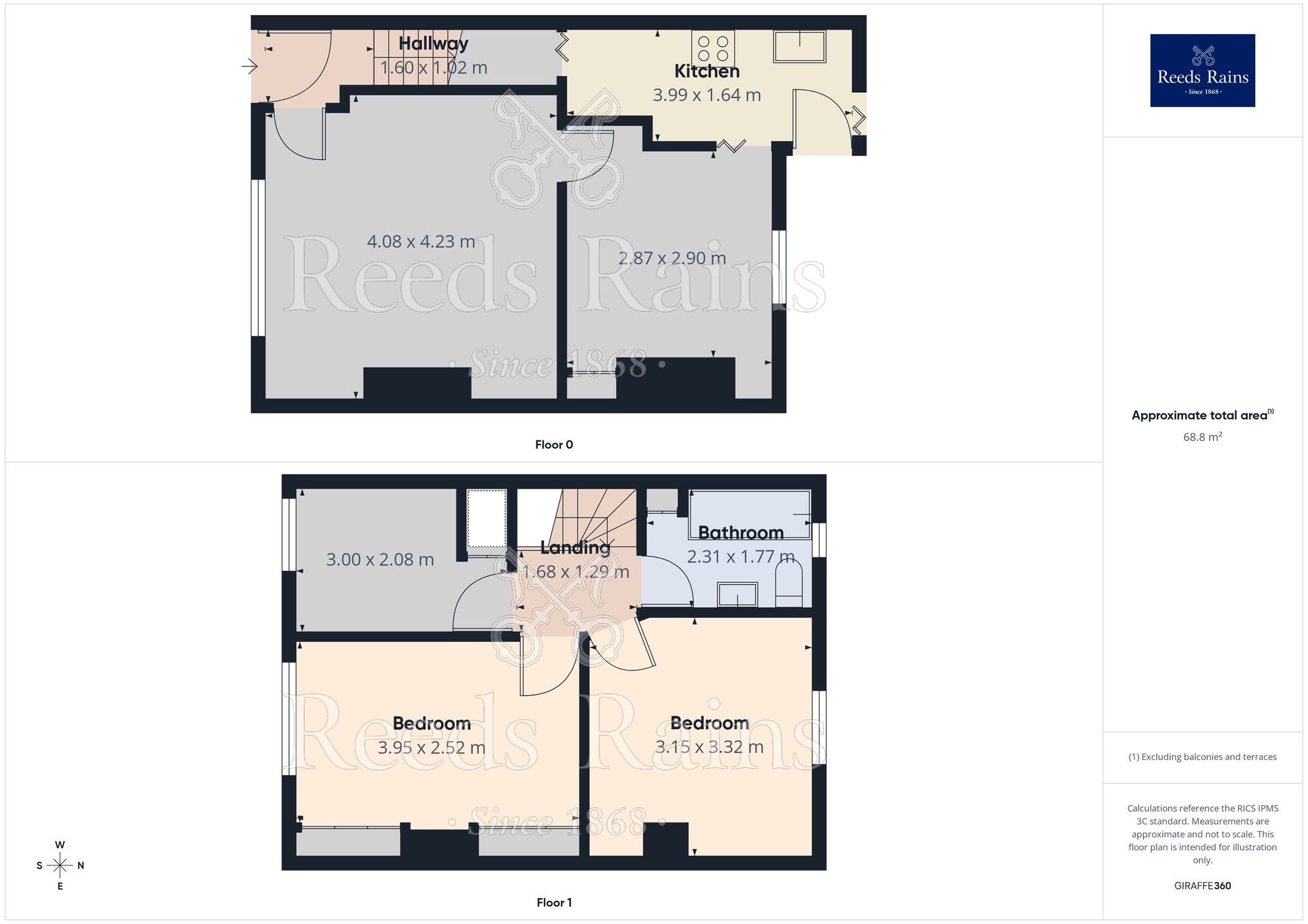 Floorplan of 3 bedroom Mid Terrace House for sale, Stocks Gardens, Hebden Bridge, West Yorkshire, HX7