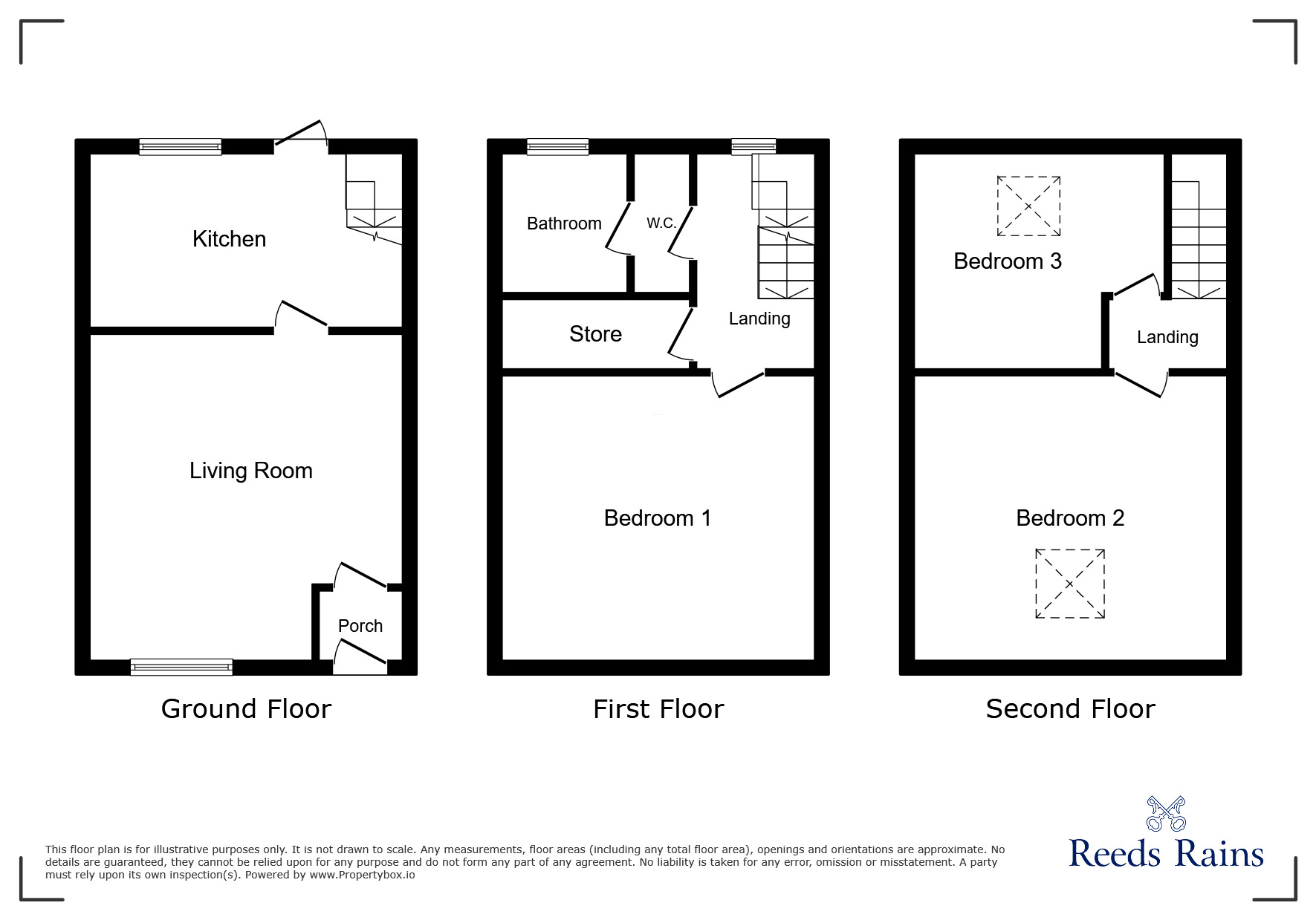 Floorplan of 3 bedroom Mid Terrace House for sale, Ripley Terrace, Luddendenfoot, West Yorkshire, HX2