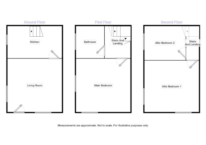 Floorplan of 3 bedroom End Terrace House for sale, Railway View, Hebden Bridge, HX7