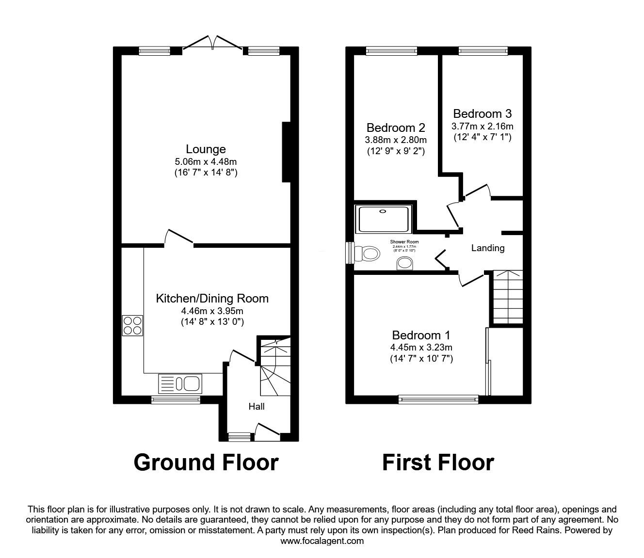 Floorplan of 3 bedroom End Terrace House for sale, Moor House View, Blackshawhead, Hebden Bridge, HX7