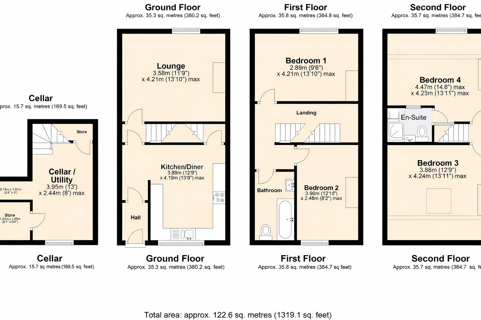 Floorplan of 4 bedroom Mid Terrace House for sale, Edward Street, Hebden Bridge, HX7