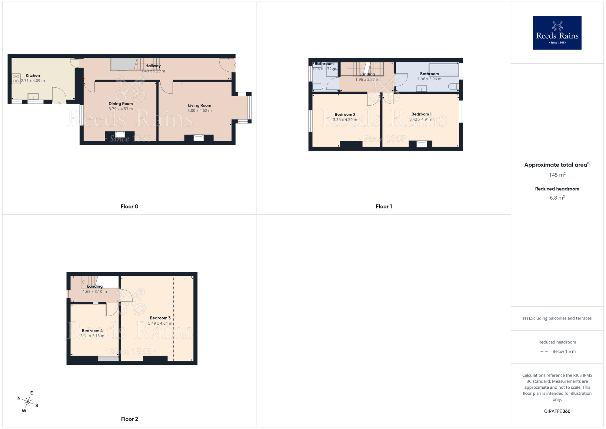 Floorplan of 4 bedroom Mid Terrace House for sale, Ingle Dene, Charlestown, West Yorkshire, HX7