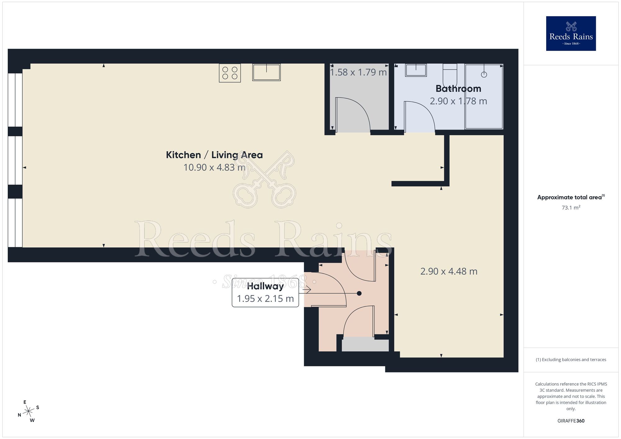 Floorplan of 1 bedroom Flat to rent, Carlton Street, Hebden Bridge, West Yorkshire, HX7