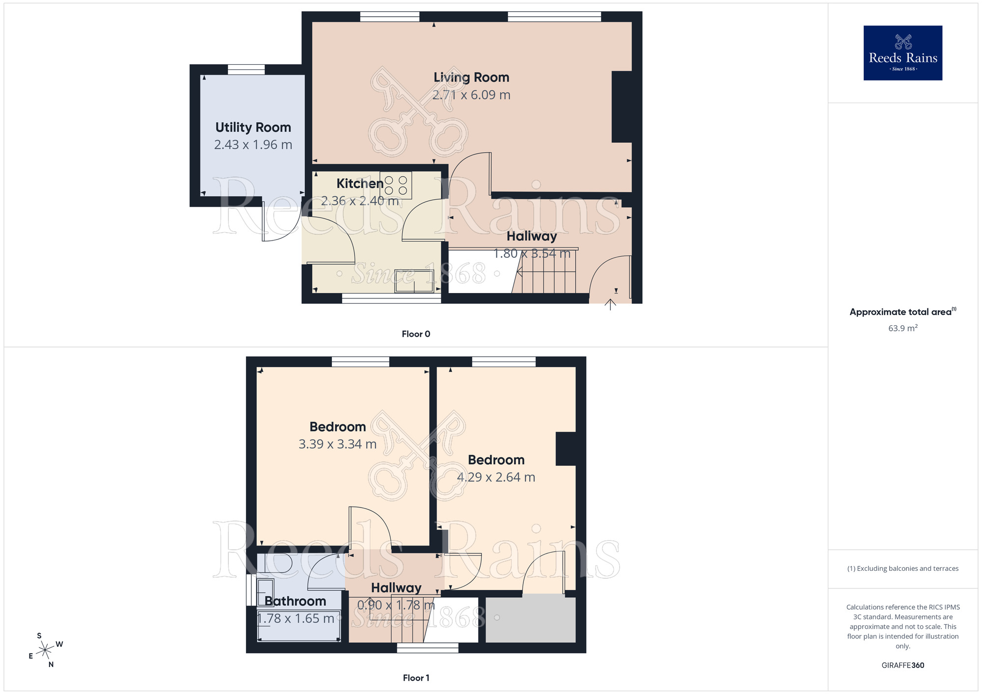 Floorplan of 2 bedroom Semi Detached House for sale, Westfield, Wadsworth, Hebden Bridge, HX7