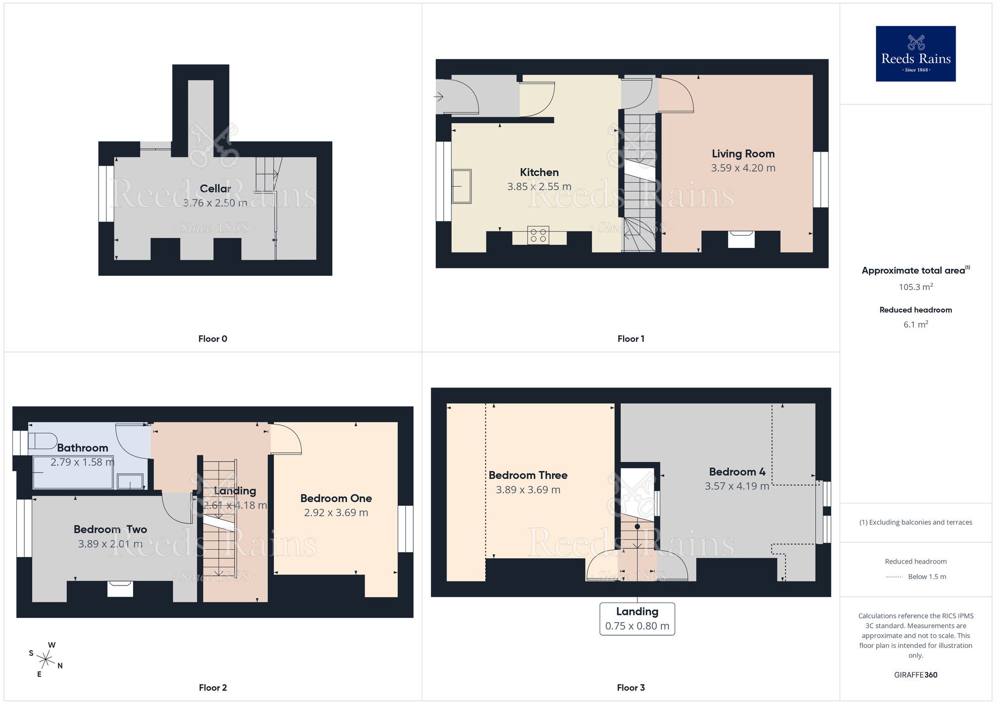 Floorplan of 4 bedroom Mid Terrace House to rent, Edward Street, Hebden Bridge, West Yorkshire, HX7
