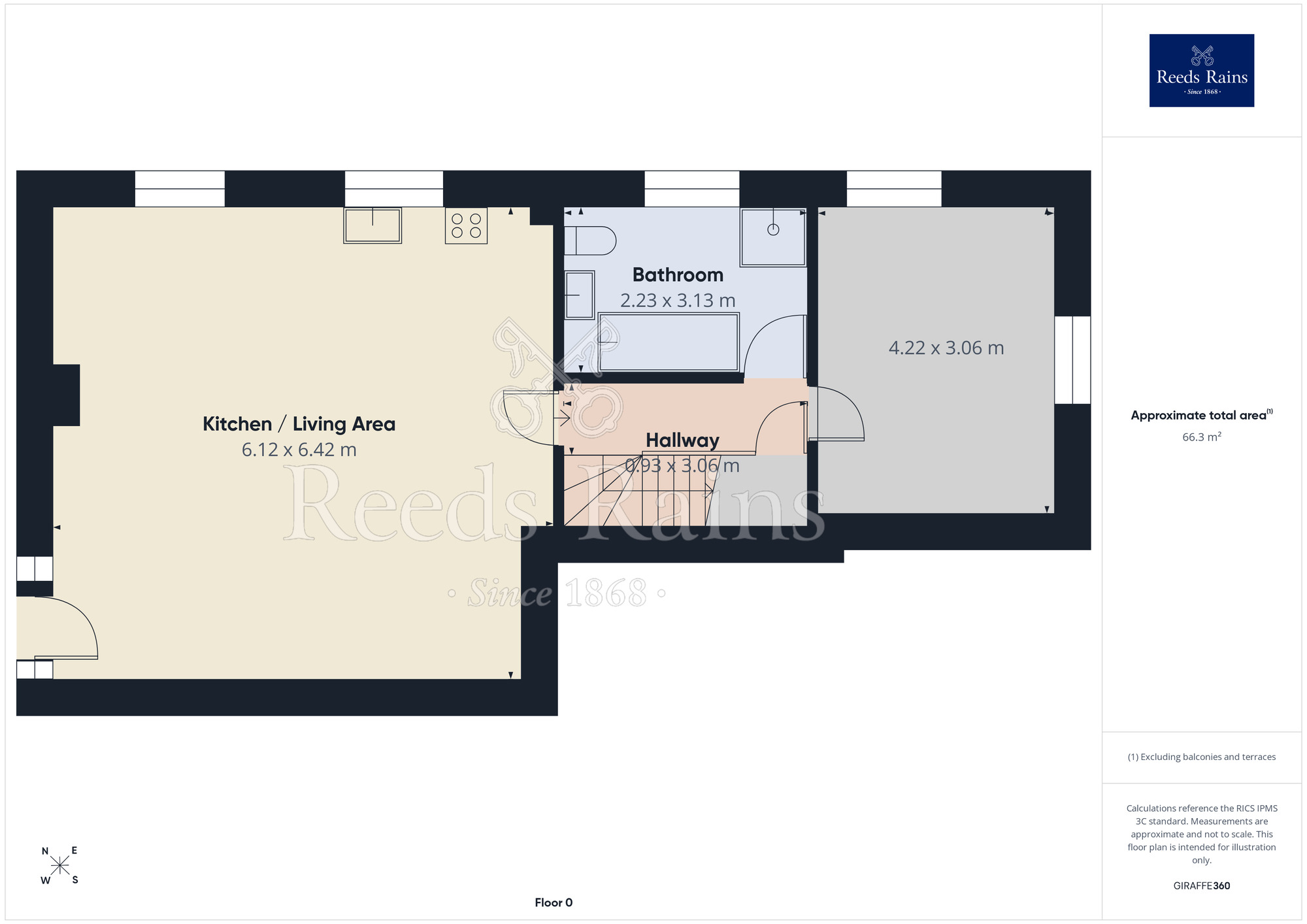Floorplan of 1 bedroom Flat for sale, Wellfield Terrace, Todmorden, OL14
