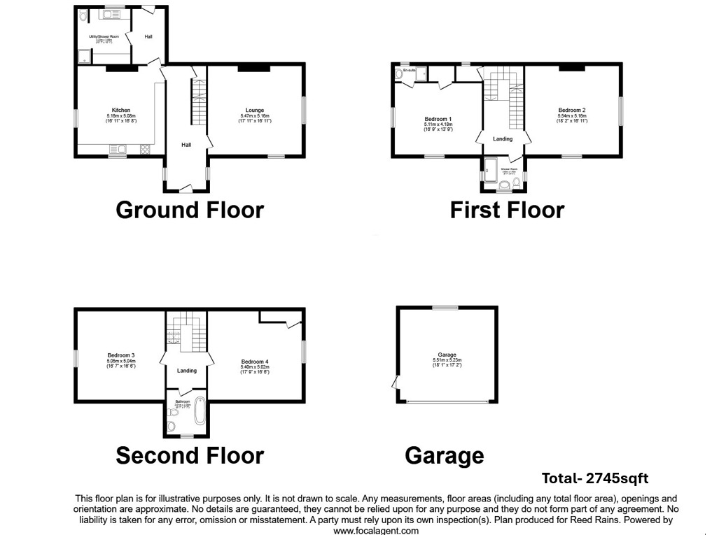 Floorplan of 4 bedroom End Terrace House to rent, Ewood Court, Hebden Bridge, HX7