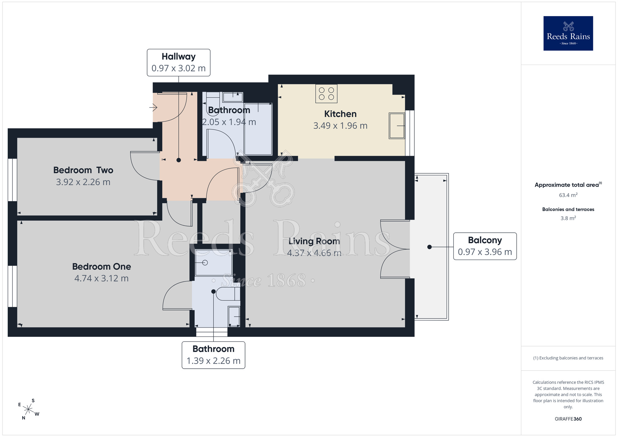 Floorplan of 2 bedroom Flat for sale, Mill Stream Drive, Luddendenfoot, HX2