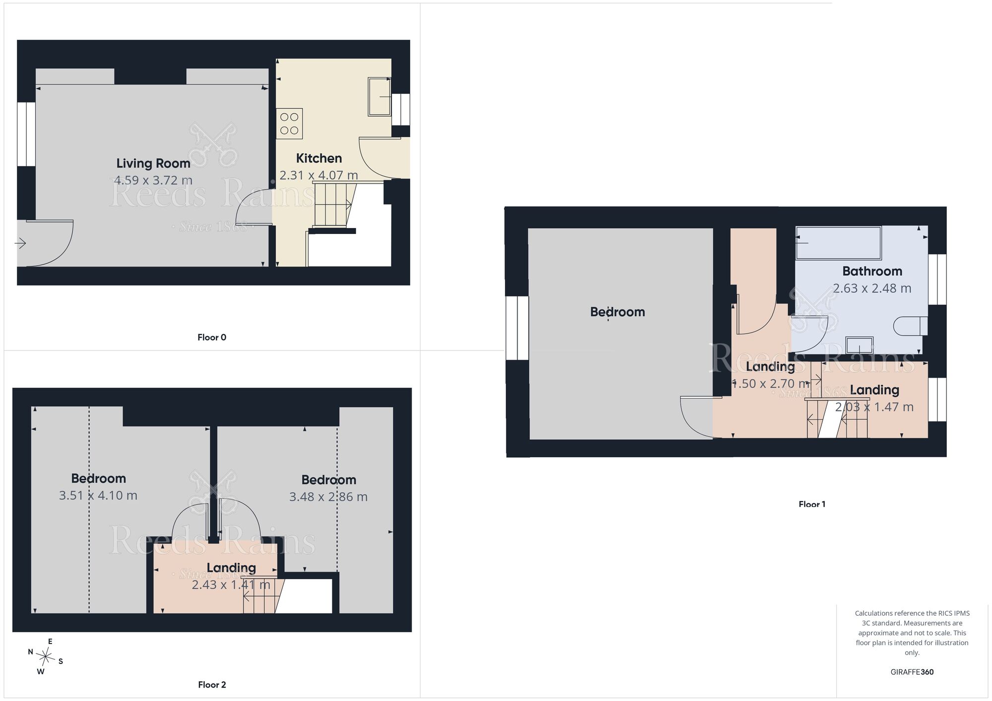 Floorplan of 3 bedroom Mid Terrace House for sale, Industrial Street, Todmorden, West Yorkshire, OL14