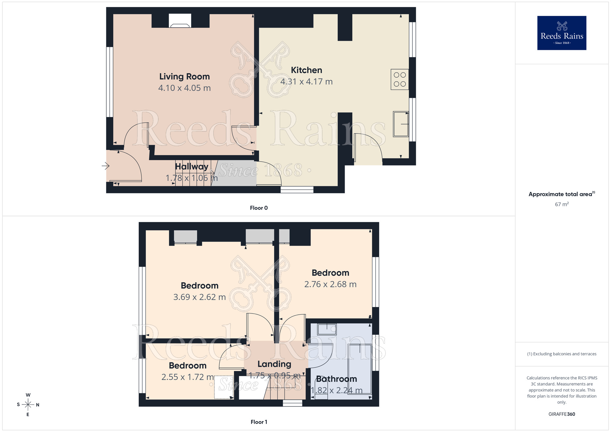 Floorplan of 3 bedroom End Terrace House for sale, Whitelee Gardens, Hebden Bridge, HX7