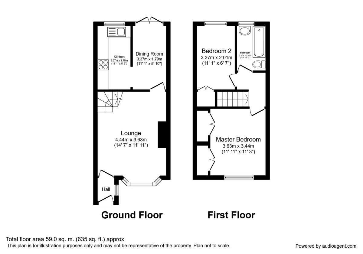 Floorplan of 2 bedroom Semi Detached House to rent, Westminster Close, Middlewich, Cheshire, CW10