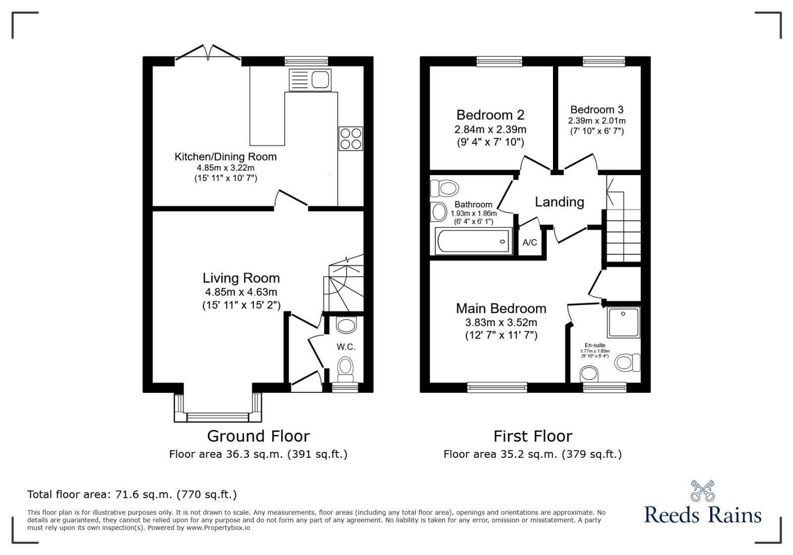 Floorplan of 3 bedroom Semi Detached House for sale, Severn Way, Holmes Chapel, Cheshire, CW4
