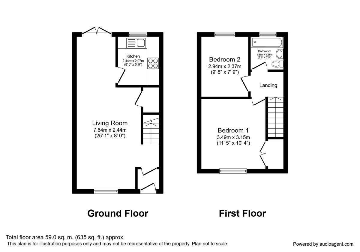 Floorplan of 2 bedroom Mid Terrace House to rent, Westminster Close, Middlewich, Cheshire, CW10