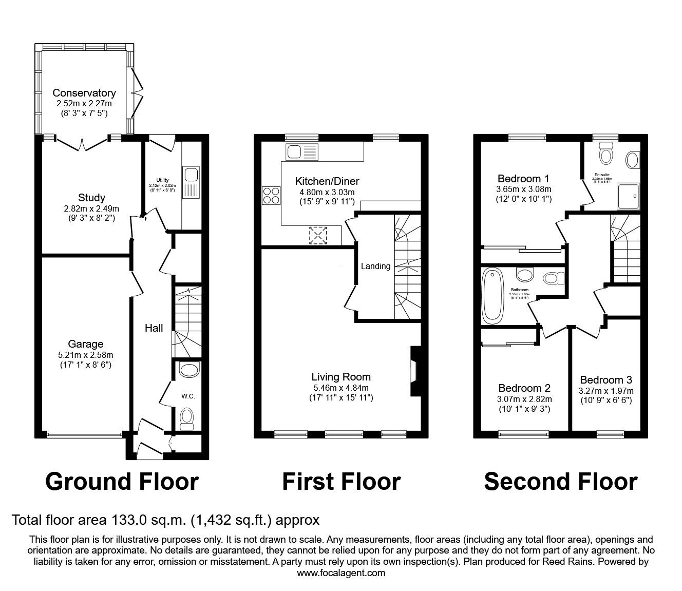 Floorplan of 3 bedroom Mid Terrace House for sale, Hadrian Way, Middlewich, Cheshire, CW10