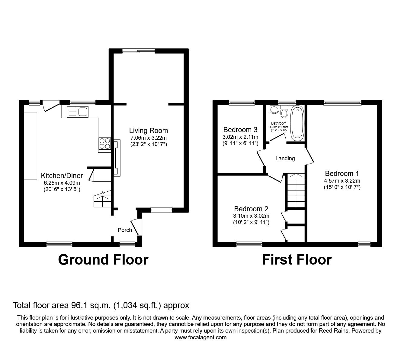 Floorplan of 3 bedroom Semi Detached House to rent, Sadlers Close, Holmes Chapel, Cheshire, CW4