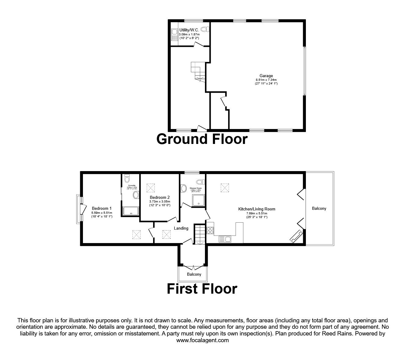 Floorplan of 2 bedroom Detached House to rent, Occleston, Middlewich, Cheshire, CW10