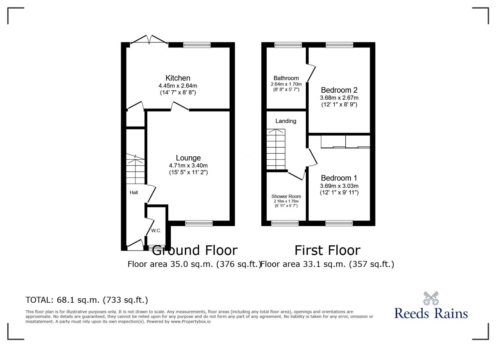Floorplan of 2 bedroom Semi Detached House for sale, James Walker Drive, Holmes Chapel, Cheshire, CW4