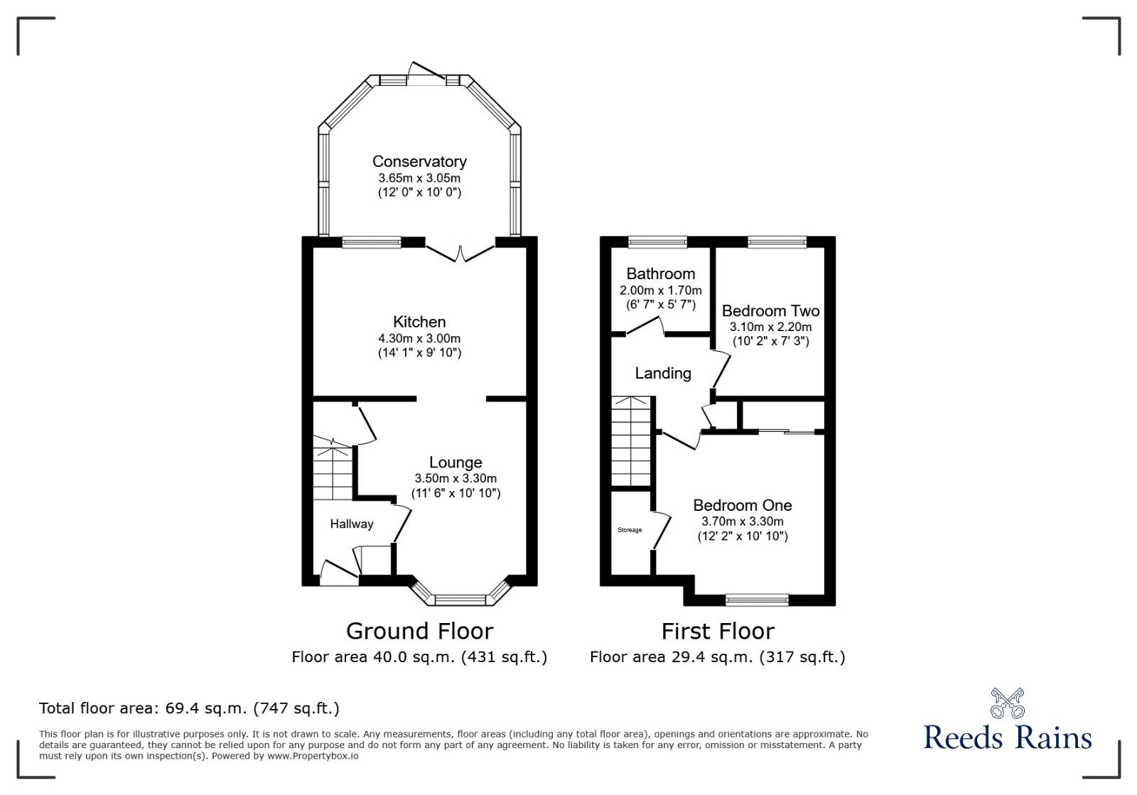 Floorplan of 2 bedroom Mid Terrace House for sale, Swettenham Close, Alsager, Cheshire, ST7