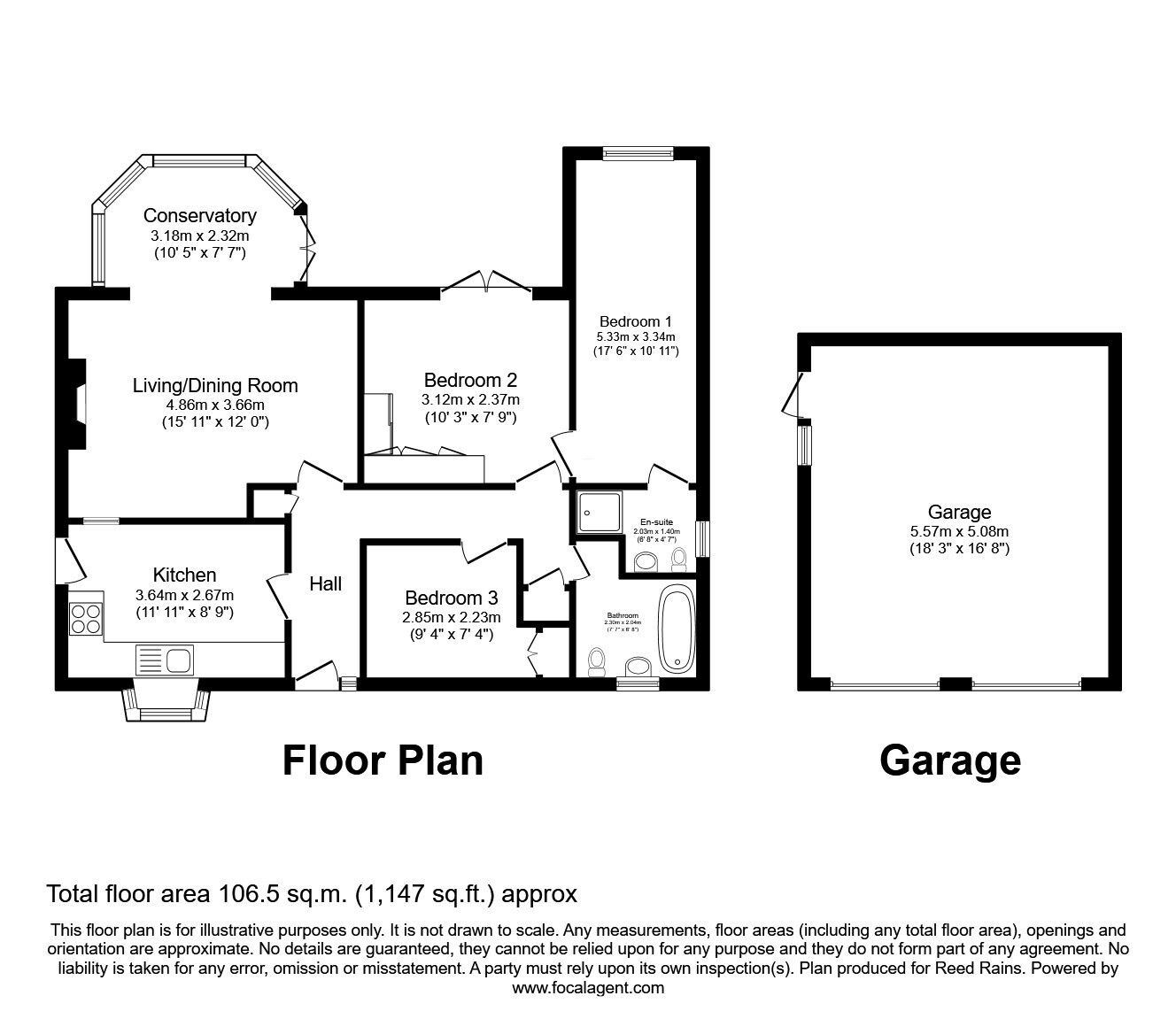 Floorplan of 3 bedroom Detached Bungalow for sale, Braemar Close, Holmes Chapel, Cheshire, CW4