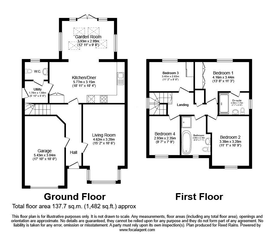 Floorplan of 4 bedroom Detached House for sale, Blackberry Gardens, Goostrey, Cheshire, CW4