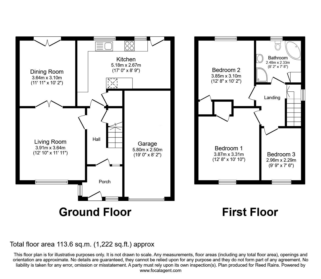 Floorplan of 3 bedroom Detached House for sale, Dornoch Court, Holmes Chapel, Cheshire, CW4