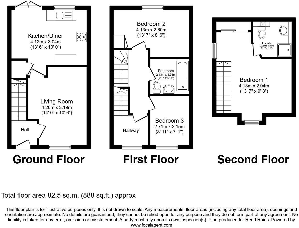 Floorplan of 3 bedroom  House to rent, John Rowlands Close, Sandbach, Cheshire, CW11