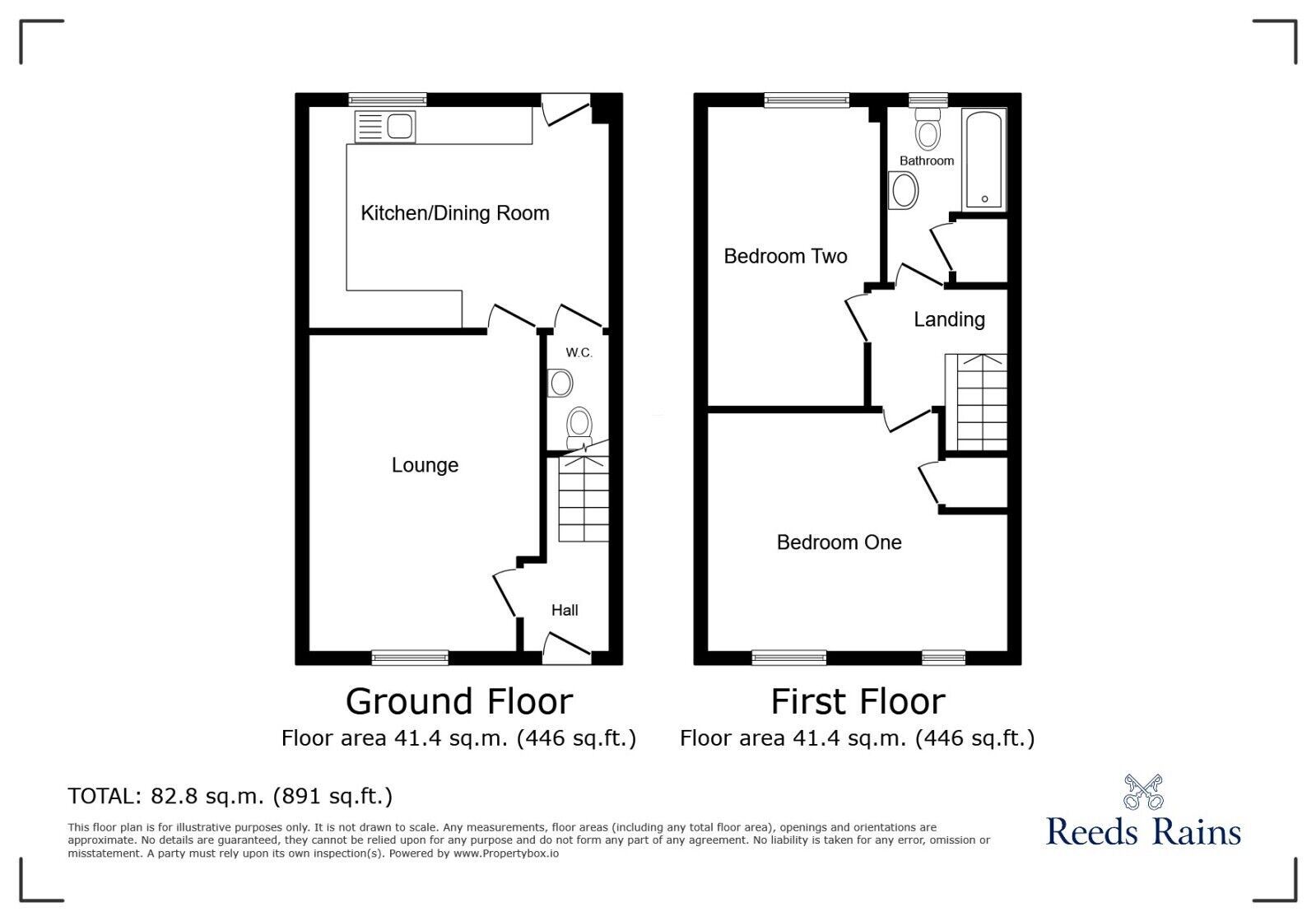 Floorplan of 2 bedroom Mid Terrace House for sale, Dog Rose Place, Holmes Chapel, Cheshire, CW4