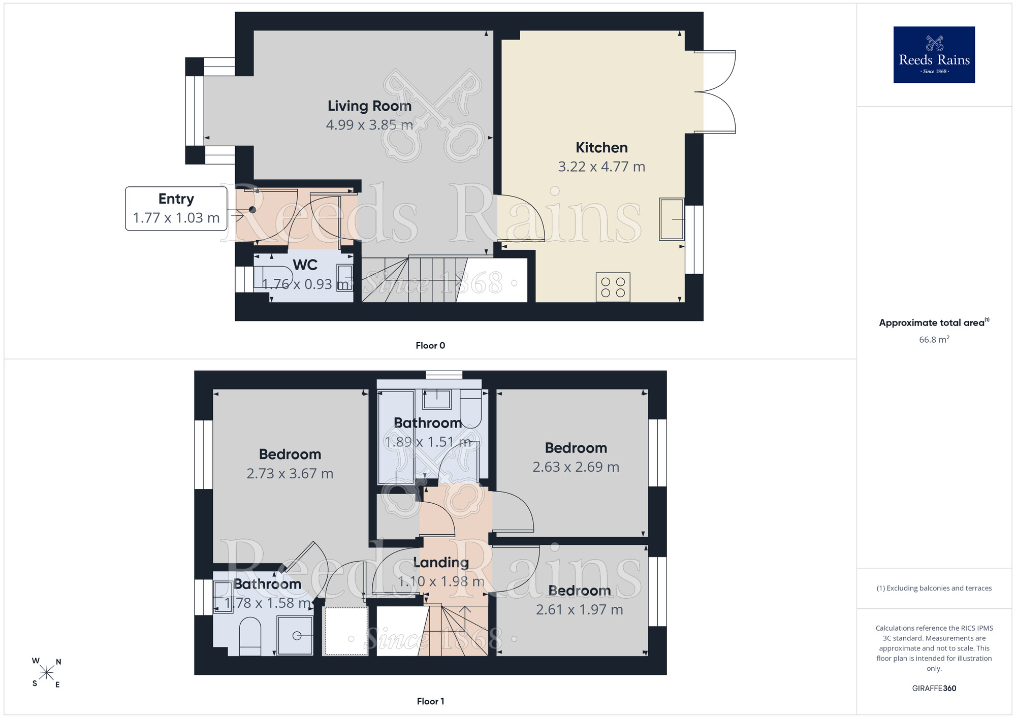 Floorplan of 3 bedroom Semi Detached House to rent, Dee Avenue, Holmes Chapel, Cheshire, CW4