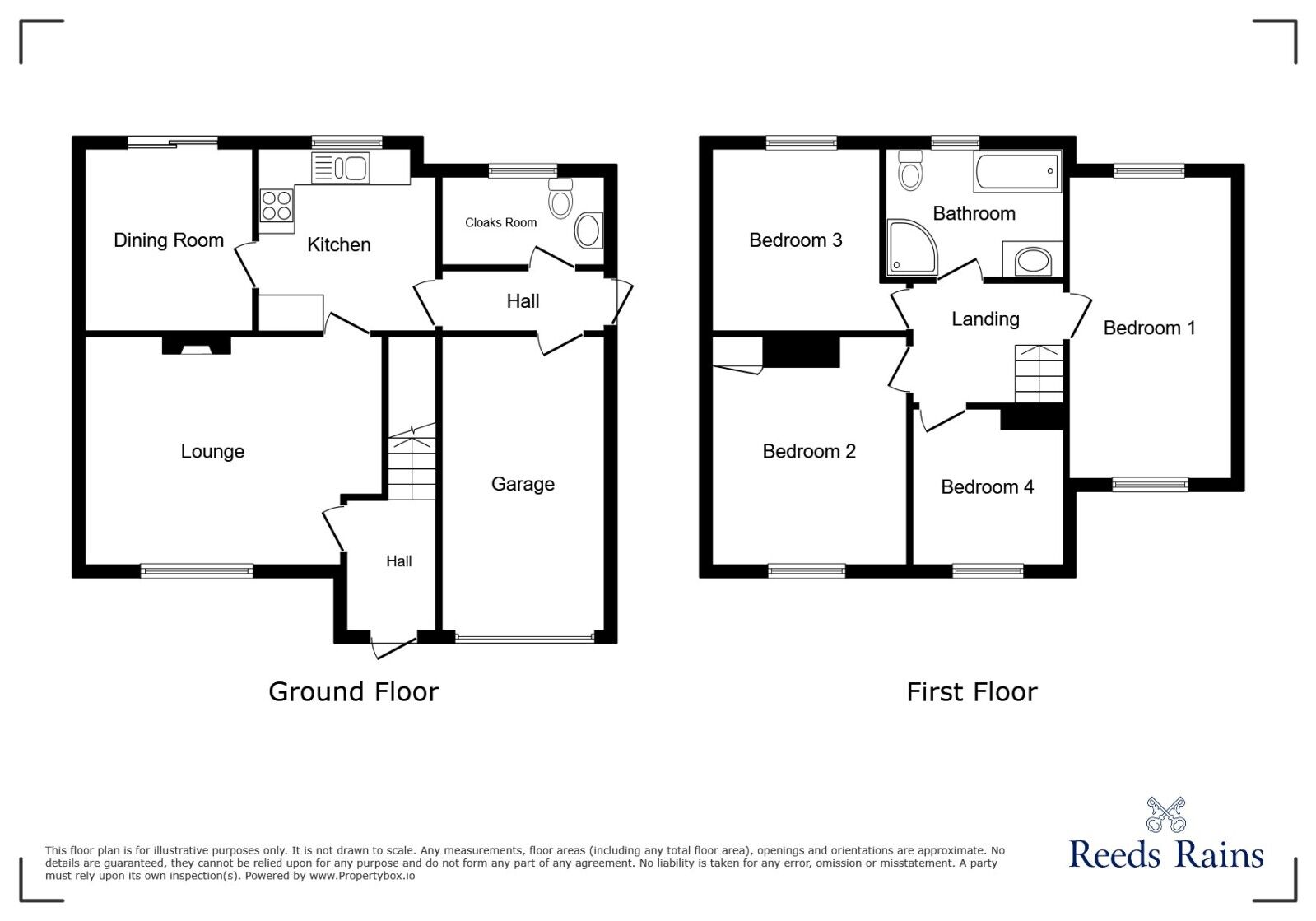 Floorplan of 4 bedroom Detached House for sale, Mardale Court, Holmes Chapel, Cheshire, CW4