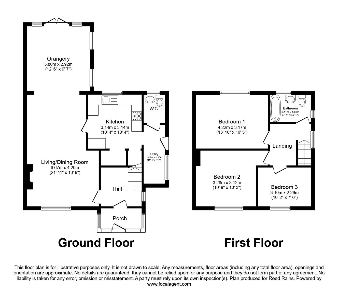 Floorplan of 3 bedroom Semi Detached House for sale, Swan Grove, Lower Peover, Cheshire, WA16